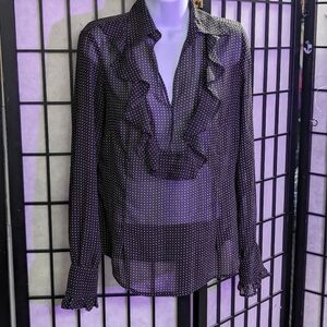 Loft Sheer Ladys Neutral Blouse  8